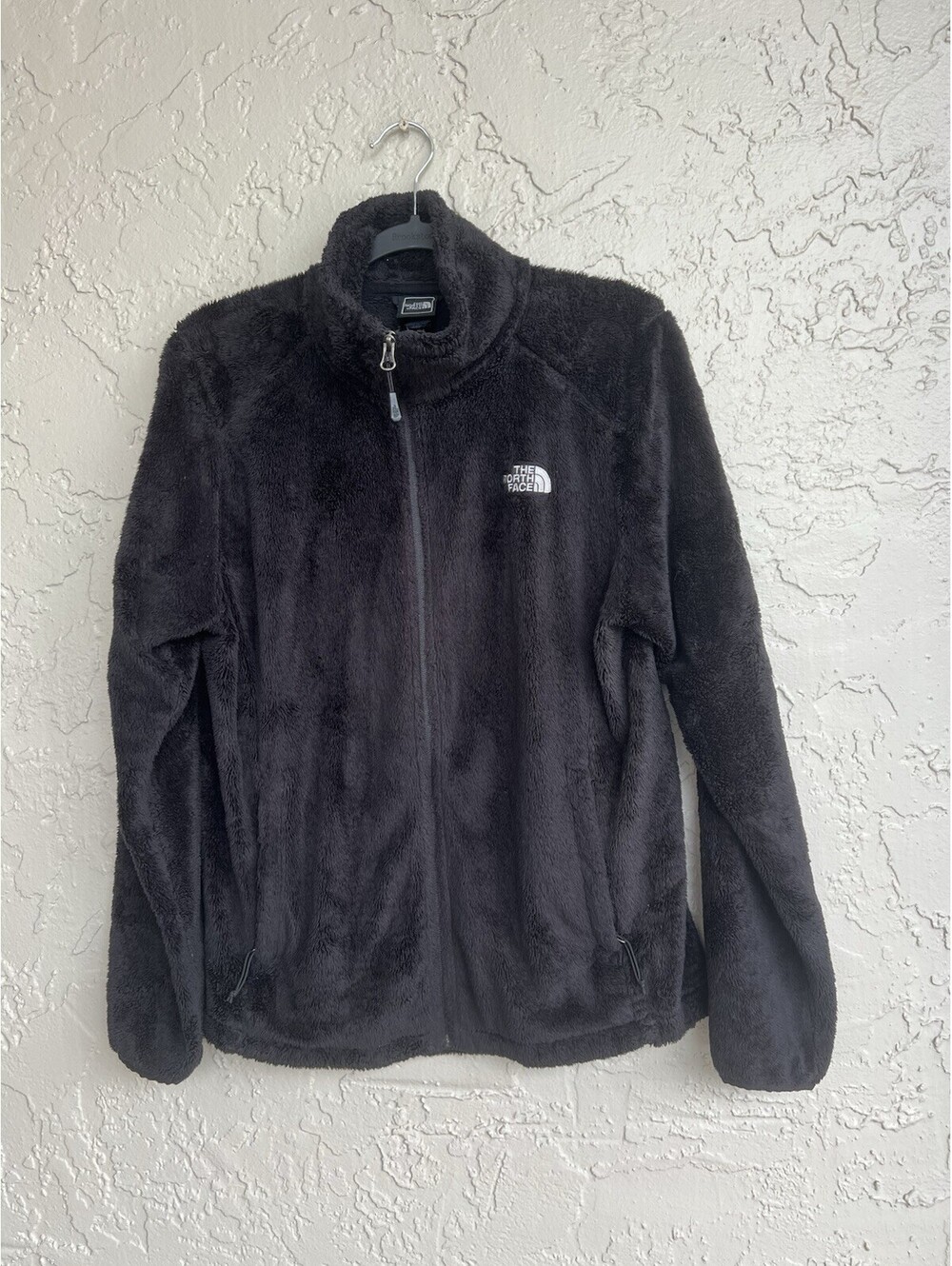 The North Face Womens Black Fuzzy Fleece Full Zip Jacket Sweatshirt Size L